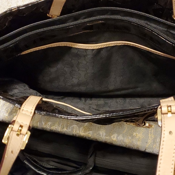 Michael Kors Patent Leather Brown/Gold Tote - Picture 5 of 13